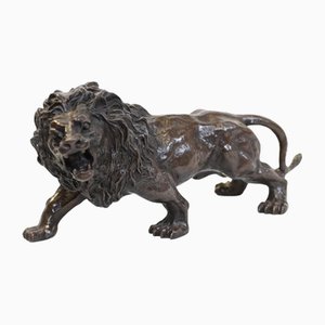 Italienische Bronze Medici Löwenstatue Katzenguss