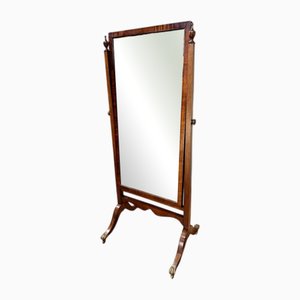Miroir Cheval Pivotant Édouardien en Acajou, 1890s