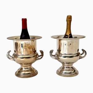 Art Nouveau Wine Coolers in Silver Plate, Set of 2