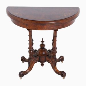 Table Victorienne de Jeux de Cartes en Noyer, 1860
