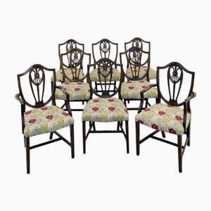 Hepplewhite Dining Chairs in Mahogany, 1920s, Set 8