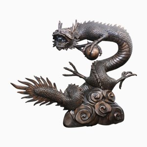Large Bronze Dragon Fountain Water Feature