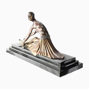 Art Deco Bronze Cypress Statue, 1920s