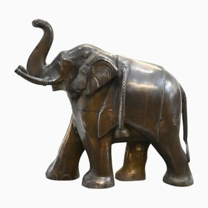 Vintage Bronze Indian Elephants, 1930, Set of 2