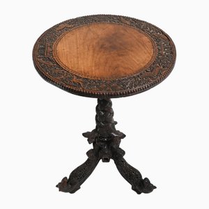 Carved Burmese Side Table, 1840