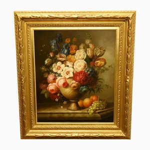 Artis holandeses, Bodegón floral, pintura al óleo, enmarcado