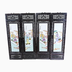 Chinese Porcelain Plaques, 1930s, Set of 4