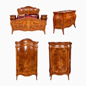 Chambre à Coucher Empire en Noyer, France, 1870, Set de 5