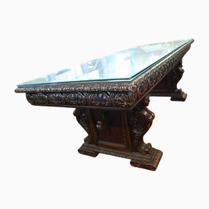 Italian Dining Table Carved Walnut 12 Seater, 1860