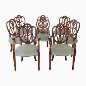Hepplewhite Dining Chairs in Mahogany, 1920s, Set of 8