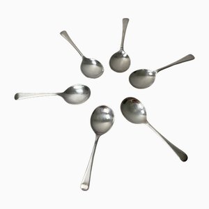 Englische versilberte Melonenlöffel von George Buttler & Co., 1950er, 6 . Set