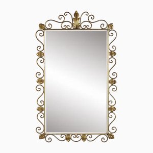 Rectangular Mirror on Brass Frame, 1960s