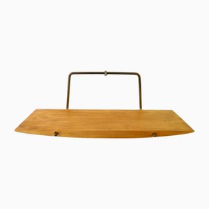 Walnut Wall Shelf with Brass Bracket by Carl Auböck for Werkstätte Carl Auböck