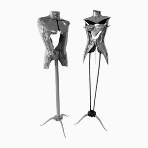 Mannequins Originaux en Aluminium et Acier par Nigel Coates pour Katherine Hammnet, 1989, Set de 2