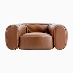 Dolce Caramel Leather Armchair by Hommés Studio