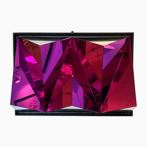 Vintage Abstract Purple and Red Acrylic 3D Mirror from Maximus Nightclub, 1978