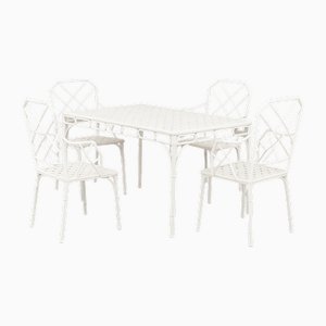 Calcutta Faux Bamboo Outdoor Set by Hall Bradley Brown Jordan 1960s, Set of 5