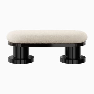 Theo Bank aus weißem Bouclé von Hommés Studio