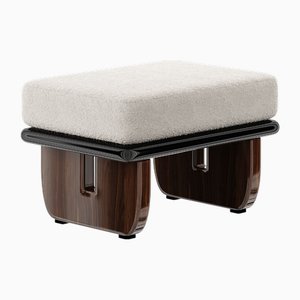 Banco Milano de madera en Bouclé blanco de Hommés Studio
