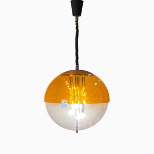 Vintage Dutch Space Age Hanging Light in Orange from Raak, 1970s