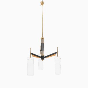 Italian Hanging Light with Three Glass Shades from Stilnovo, 1960
