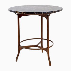 Podesttisch aus Metall mit Portoro Marmorplatte, 1970er
