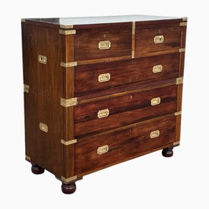 Vintage Campaign Kommode aus Mahagoni mit Campaign Stuhl und Tisch, 3