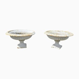 Große viktorianische Tazza Urnen aus Gusseisen, 1870, 2 . Set