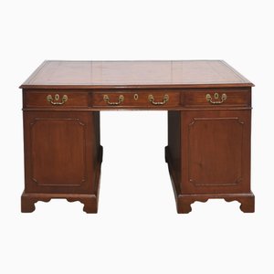 Mahogany and Leather Partners Desk