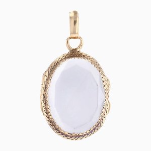 20th Century French Rock Crystal 18 Karat Yellow Gold Locket Pendant