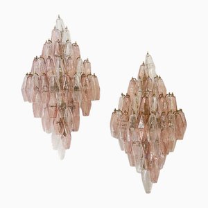 Murano Glass Polyhedral Wall Sconces attributed to Carlo Scarpa for Venini, 1960s, Set of 2