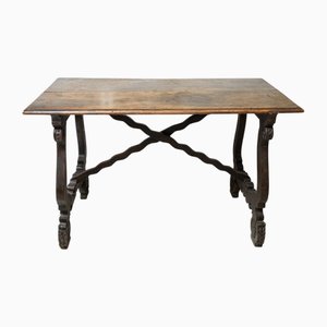 Antique Refectory Table in Solid Walnut, Naples, Early 18th Century