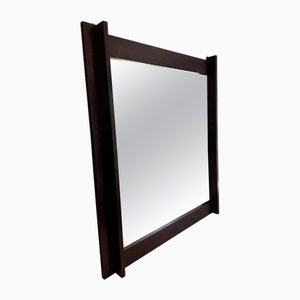 Grand Miroir Géométrique avec Cadre en Bois, 1960s