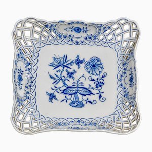 Signed Blue Onion Plate from Meissen Porcelain