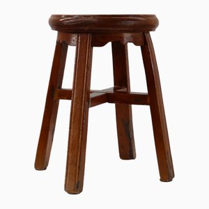 Antiker französischer runder Hocker aus Eiche, 1850