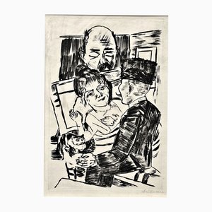 Max Beckmann, Die Pelzmütze, 1923, Aguafuerte, Firmado a mano, enmarcado