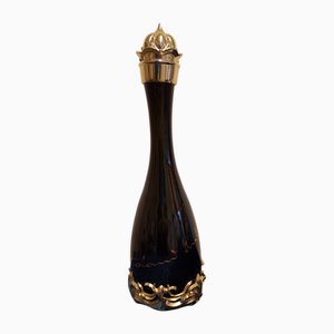 Glass Champagne Bottle with Metal Stand and Lid by Luigi Colani