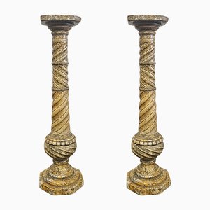 Yellow Marble Columns, Set of 2