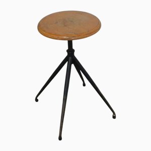 Taburete vintage de cuatro pies, 1950