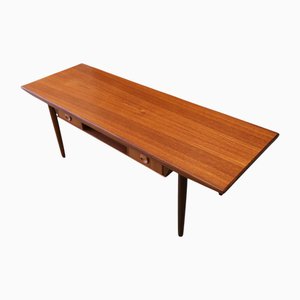 Danish Coffee Table in Teak with Drawers and Newspaper Shelf