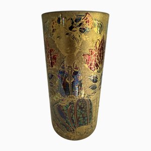 Scheherazade Gold Hand-Painted Vase by Björn Wiinblad for Rosenthal, 1992