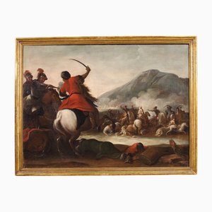 Bataille avec des chevaliers, 1670, huile sur toile