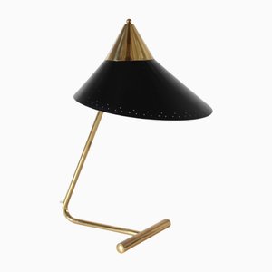 Flexible Schreibtischlampe aus Messing & Schwarzem Lack von Svend Aage Holm Sørensen, Dänemark, 1950er