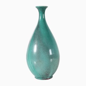 Art Deco Vase with Speckled Turquoise Glaze by Nils Kähler for Kähler HAK, Denmark, 1930s