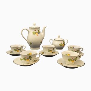 Vintage Art Deco Porzellan Teeservice von Richard Ginori Factory, 1930er, 7er Set
