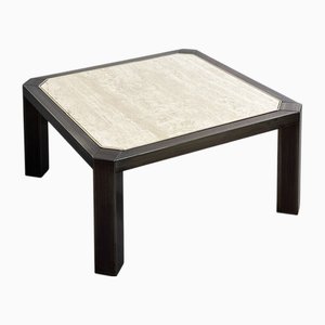 Quadratischer Couchtisch aus Travertin & Metall von BC Design