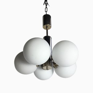 Atomarer Sputnik Kronleuchter aus Chrom & Glaskugeln, 1960er