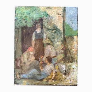Italienischer Künstler, Familientreffen, Frühes 20. Jh., Öl auf Leinwand