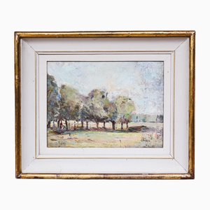 Ezio Pastorio, Pianura lombarda, anni '70, Olio su tela