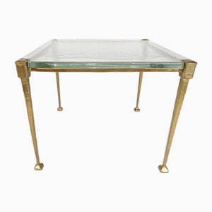 Bronze Table with Cast Crystal Glass by Lothar Klute, 1980s